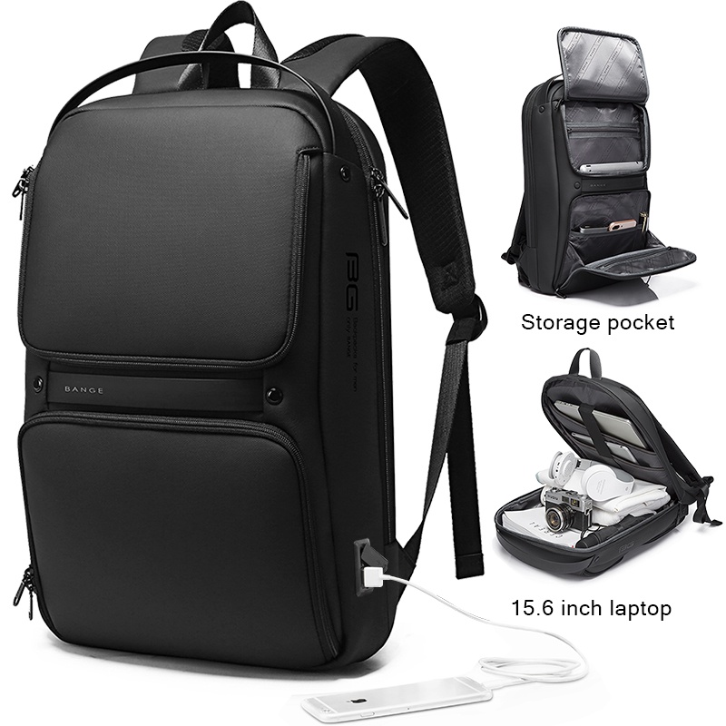 Bange Tas Ransel pria Laptop Kerja Backpack Anti Air USB 15.6 Inch BG7261