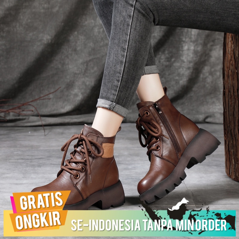 Sepatu Boot  Import Martin Boots 2021 Tebal Bawah  Sepatu Bot Pendek Wanita Eropa ( FREE ONGKIR )
