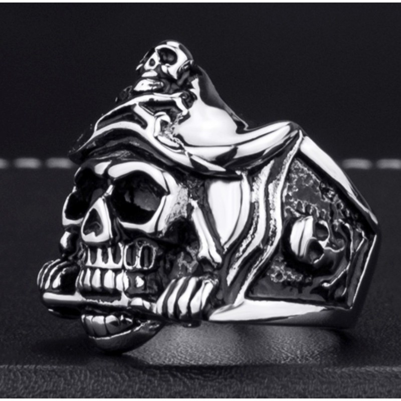 SEUSUK  Cincin Vintage Gothic Desain Kapten Bajak Laut untuk Pria COD ring