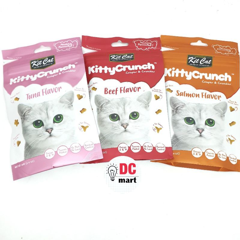 Snack Kucing KITTY CRUNCH KIT CAT - Snack Kering Kucing 60Gram