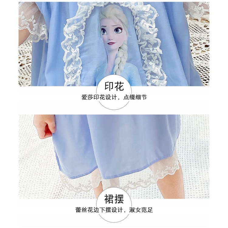 Daster/Piyama dress Princess Anak Perempuan Impor Moitf princess Frozen Elsa Snow White