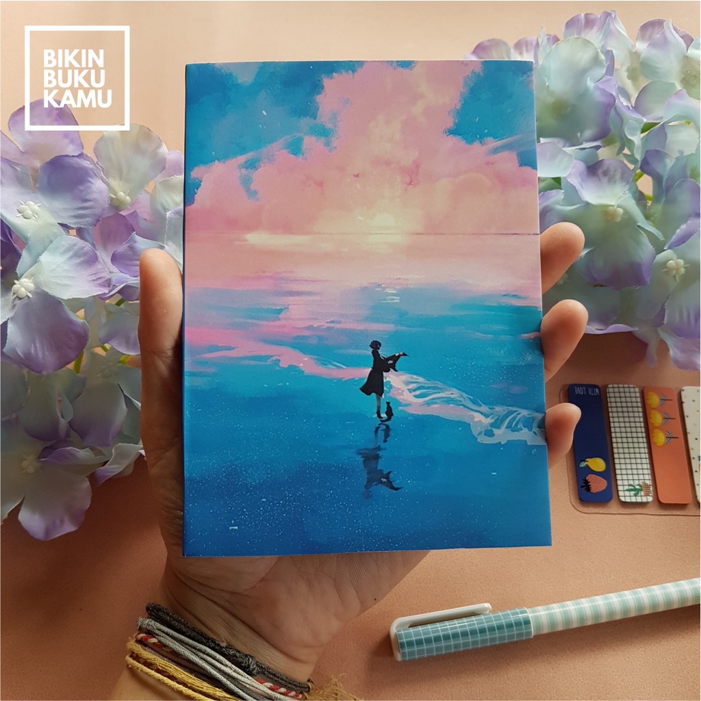 

[57gsm] A6 Notes Notebook Mini Saku Pocket Book Bookpaper Softcover Polos - Beach Sky 02