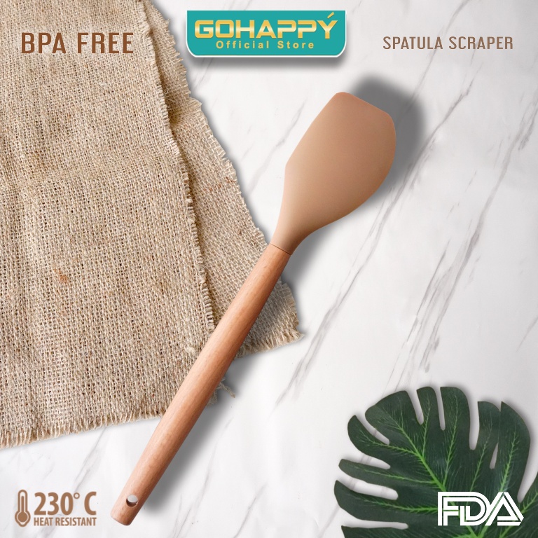 GOHAPPY SCRAPER Spatula Silicon GHX16 Sutil Scrape silicone best quality (perlengkapan dapur sendok dapur Silikon)