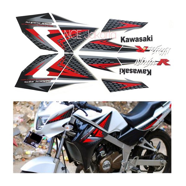 Stiker Striping Ninja R 2013 Putih