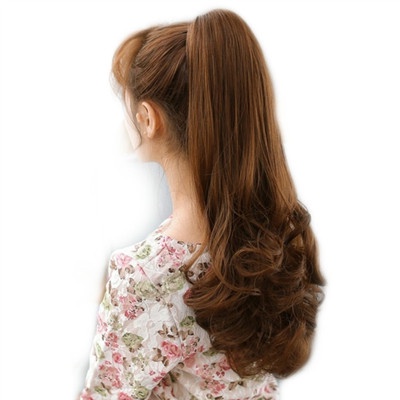 Rambut Palsu Hairclip/Hair Clip Panjang Bergelombang Fashion Wanita Natural Hair Women's Long Curly