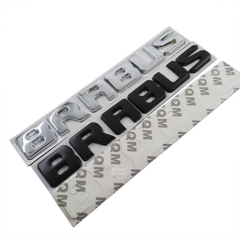 1pc Stiker Emblem / Badge Tulisan Brabus Bahan Metal Untuk Dekorasi Belakang Mobil Mercedes Brabus