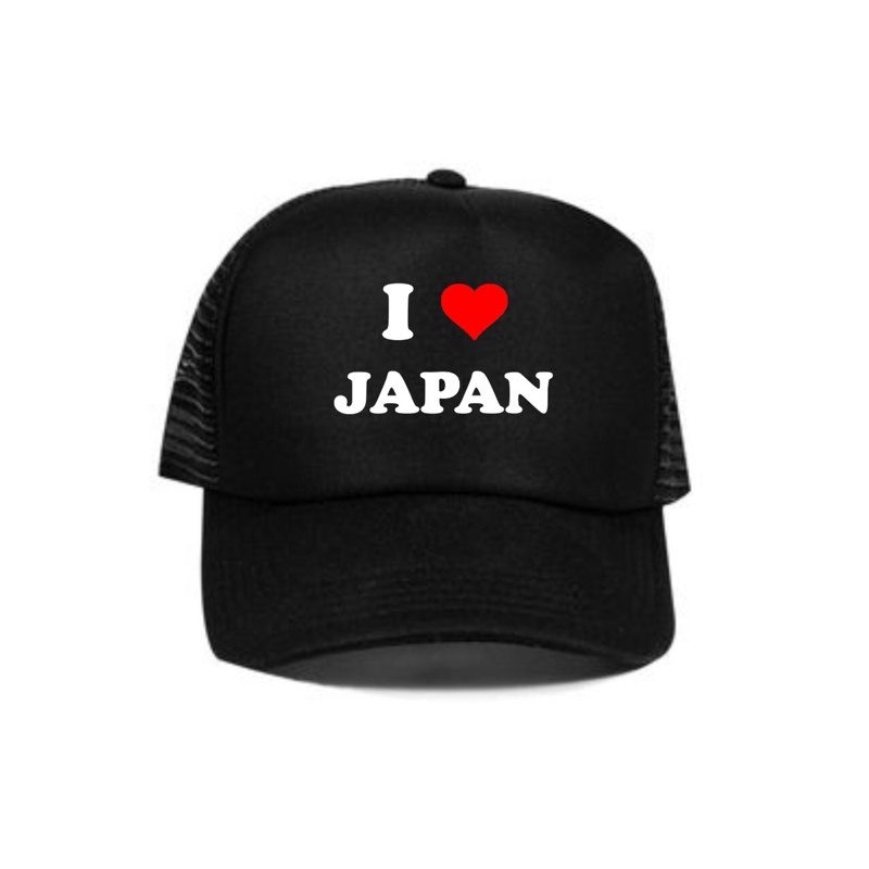 Topi Trucker I love Japan