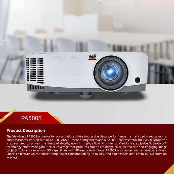 PROYEKTOR VIEWSONIC PA500S PA503XE PA503SE BUSINES PROJECTOR 4000 LUMENS RESMI 3TH