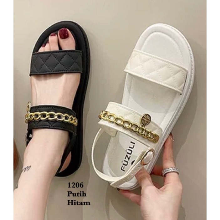 SANDAL WANITA SLIP ON TALI FASHION KOREA SHOES 1206