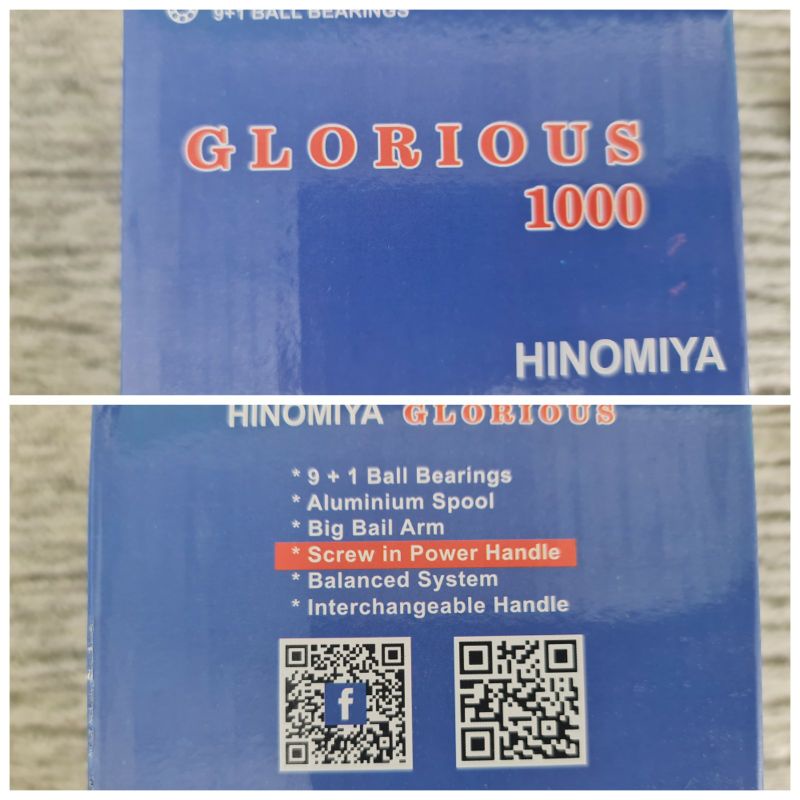 REEL PANCING HINOMIYA GLORIUS 1000/3000 POWER HENDEL...ORIGINAL