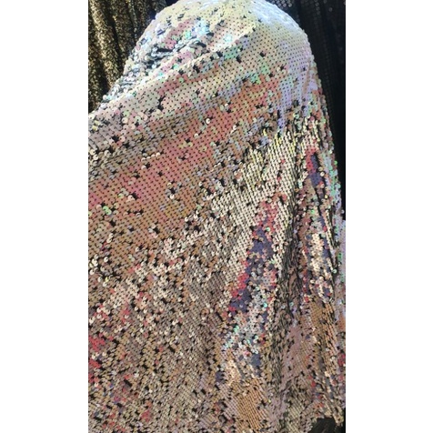Kain sequin gradasi / bahan sequin seribu Payet / gradasi multi colour/ cocok untuk gaun, dress,dll