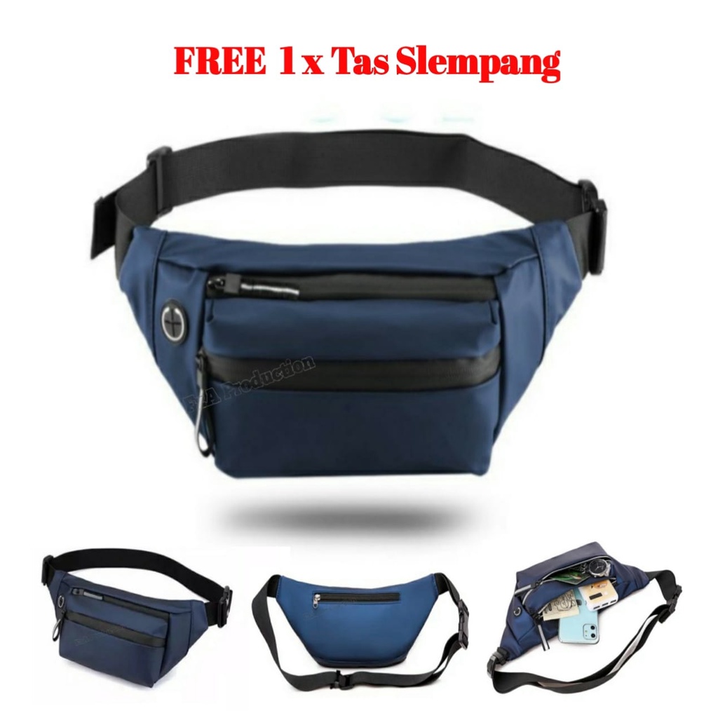 Tas Ransel Punggung Distro Casual Pria Wanita / Tas Ransel Laptop Original FzA FREE Waist Bag