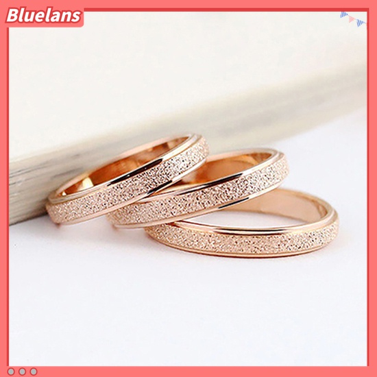 Bluelans Cincin Bahan Stainless Steel Matte Untuk Pria Dan Wanita