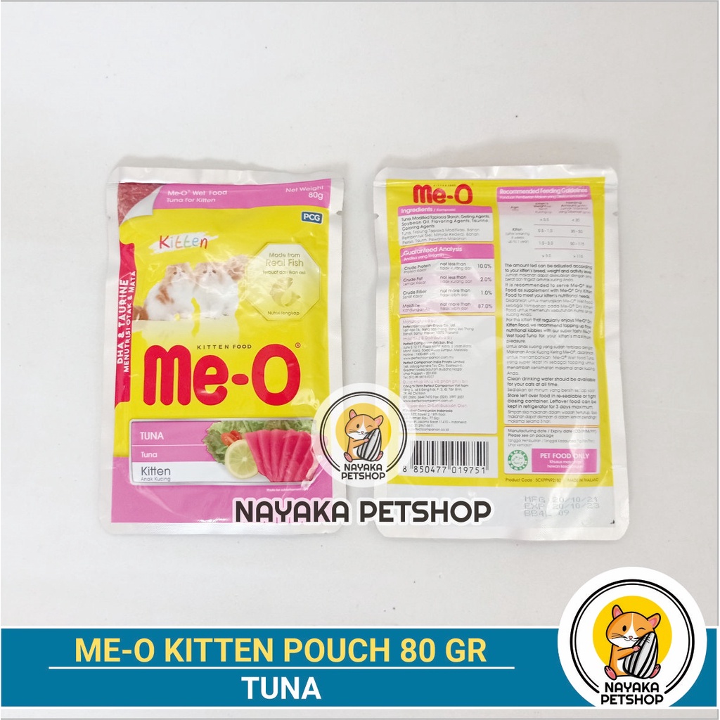 Meo Kitten Tuna Pouch 80 gr Pakan Kucing Basah Cat Kitten Anak Kucing Makanan Wet Food