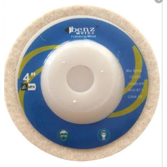 BATU GERINDA POLES WOL / GRINDING WOOL / POLISHING WOOL 4" INCH BENZ