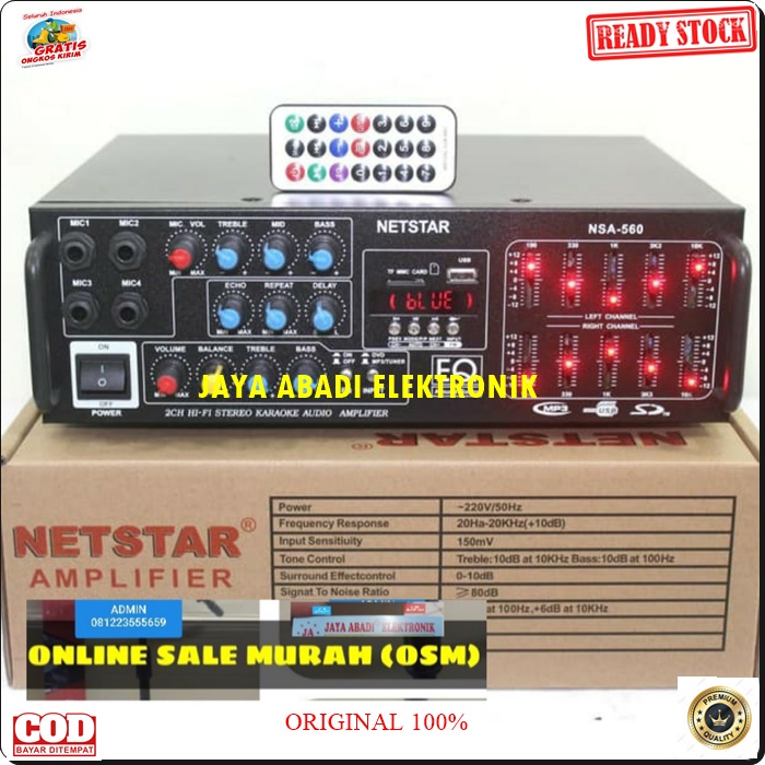 G423 NETSTAR POWER ECHO MIXER KARAOKE EFEK BLUETOOTH MIXING AMPLIFIER AC DC USB MP3 PLAYER SOUND AUDIO PROFESIONAL AUX DJ ACARA MEETING PORTABLE  SPIKER  PENGERAS SUARA SOUND COCOK UNTUK SEGALA JENIS AARA DAN MUDAH DIPASANG