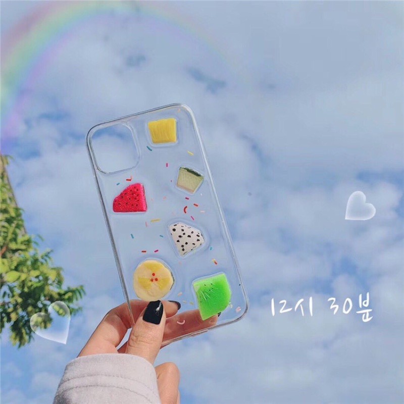 3D Fruit Case iPhone Oppo Vivo Xiaomi Samsung Realme A11 M11 A31 A21s Redmi 9 Reno 4 Realme C11 C15