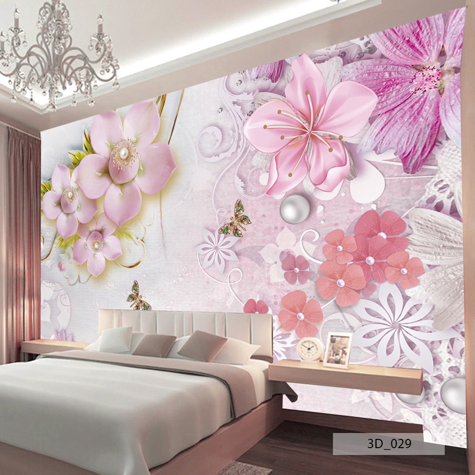 Jual 3d Wallpaper Custom Murah Gambar Bunga Shopee Indonesia