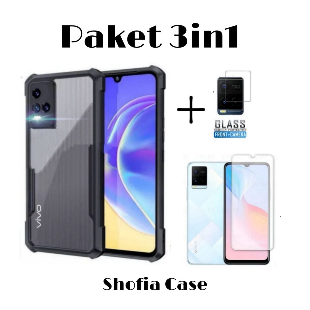 PROMO 4IN1 CASE VIVO Y21 Y21A Y21S Y33s Y33t Y21T V23 5G V23E V21 4G 5G Y16 Y35 Y22 (2022) Y20 Y12s Y20S G Y20G Y20S Y12A Y15 Y15s Y17 Y01 V20 V20se Soft Case Shockproof Transparant Casing