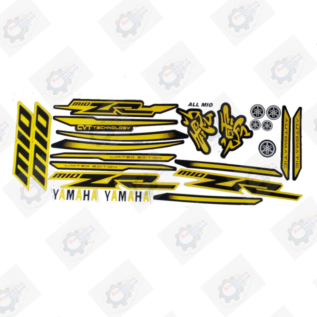 stiker striping motor mio sporty variasi zr kuning