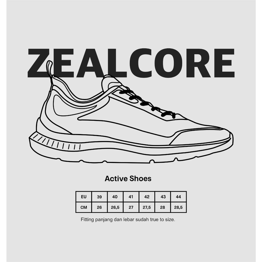 Sepatu Brodo Active Zeal Core [Grey/Black/Allwhite]-7