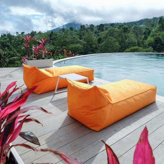 Produk Terbaik] Bean Bag - Long - Large - Waterproof ( Just Cover ) - Maroon