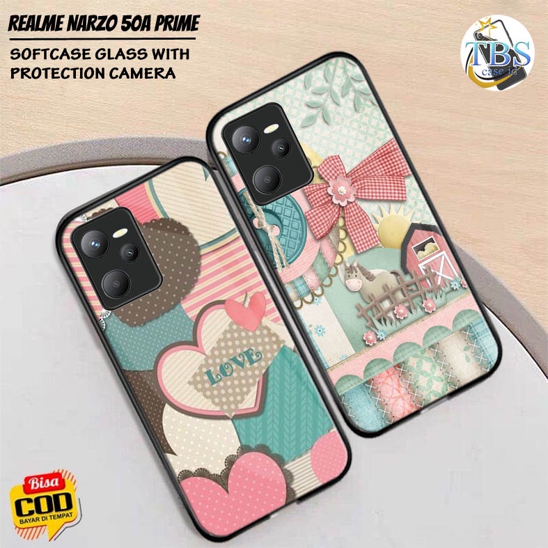 Softcase Glass Kaca Realme Narzo 50a Prime Realme Narzo 50i - K07 - Softcase Kilau Pelindung Kamera 