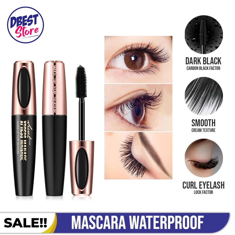 DBEST - COD - 100% Original Heavy Maskara Anti Air 4D Fiber Black Mascara Pemanjang Penebal Bulu Mata