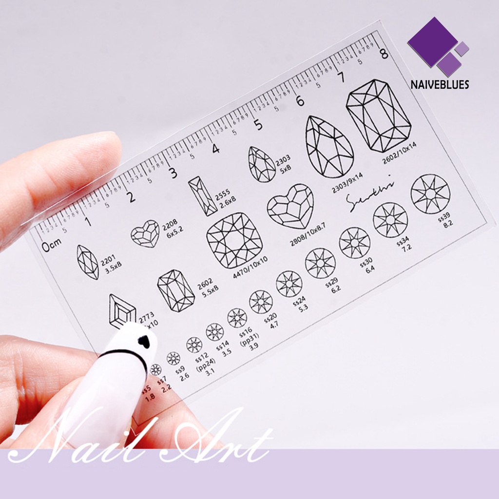 Ornamen Penggaris Kuku Palsu Bahan PVC Anti Air Untuk Manicure