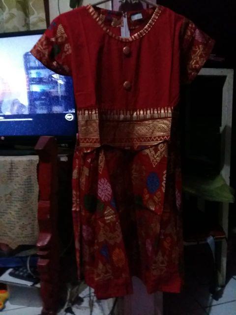 Qnunbatik Dress/terusan Batik Anak Perempuan Santika Prodo