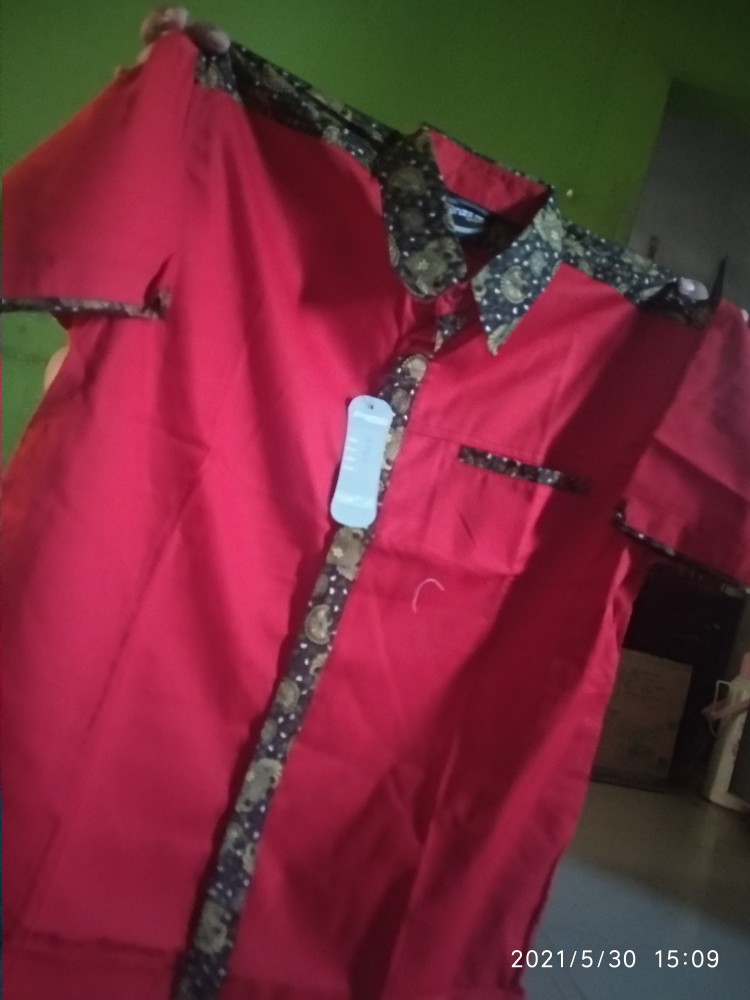 Kemeja Seragam Promosi Polos Kode : Kemeja Batik Ep 02 Merah List Coklat