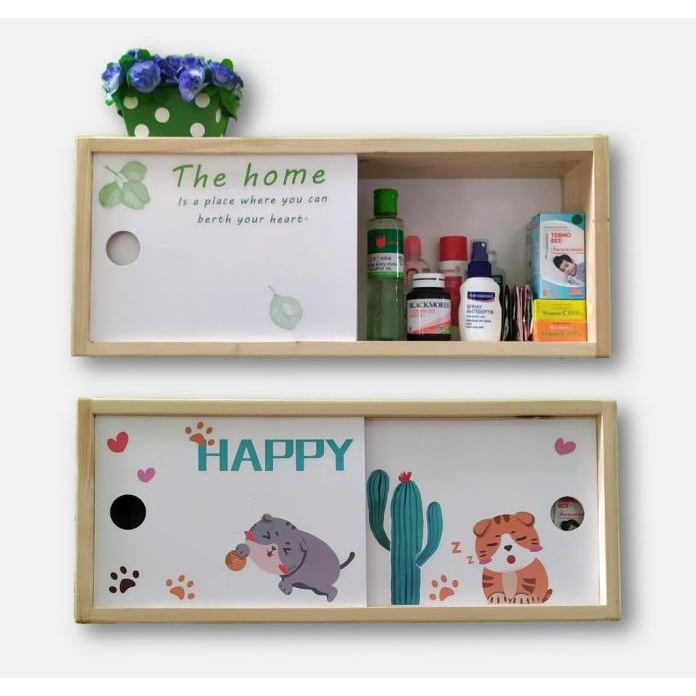 Box Penyimpanan Obat - Kotak Obat Kayu / Rak Dinding Tempat Obat