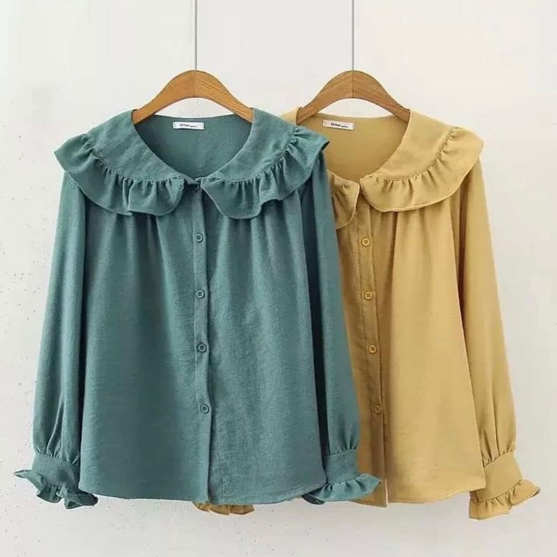 blouse wanita-yoland top-korean syle- hijab style-bayar ditempat