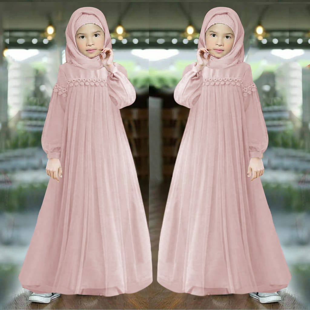 PCS GAMIS ANAK MAXY NURAINI KID MOSCREPE TILE VARISI RENDA 3 UKURAN S M L PMS ADA VIDEO REVIEW ASLI PRODUK