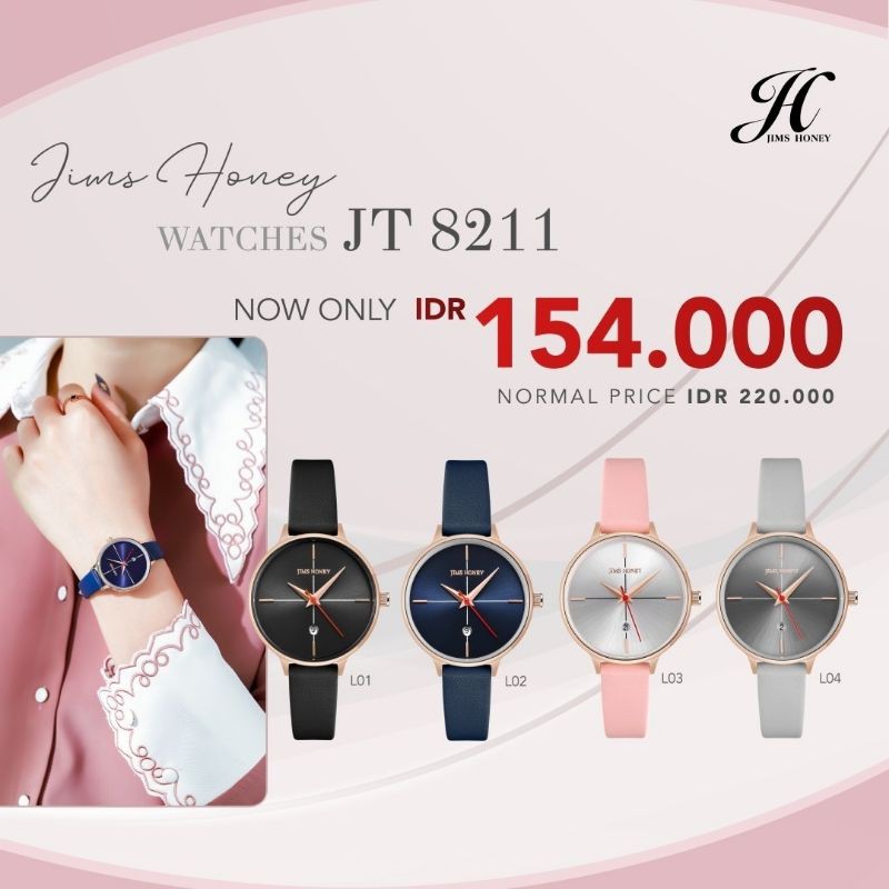 Jims Honey 8211 Time Promo Jam Tangan Wanita Kecil Kulit Biru Hitam Silver Mini Murah Mewah Original