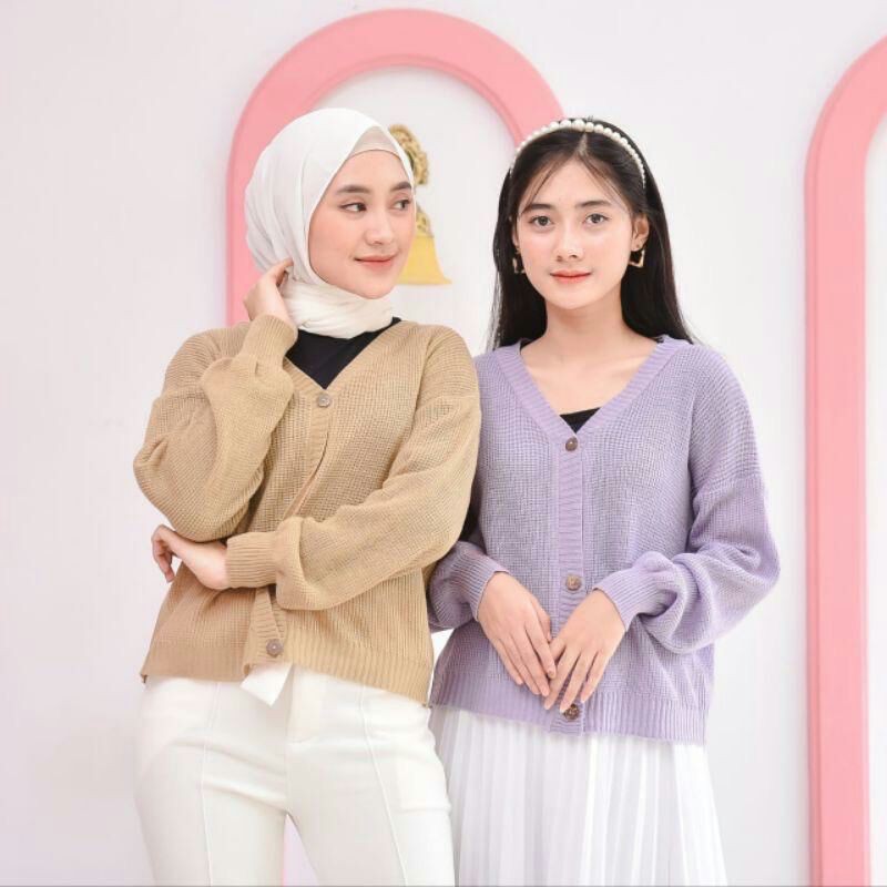 SHIREN CARDY RAJUT STARDA LENGAN BALON KARDIGAN KANCING-3
