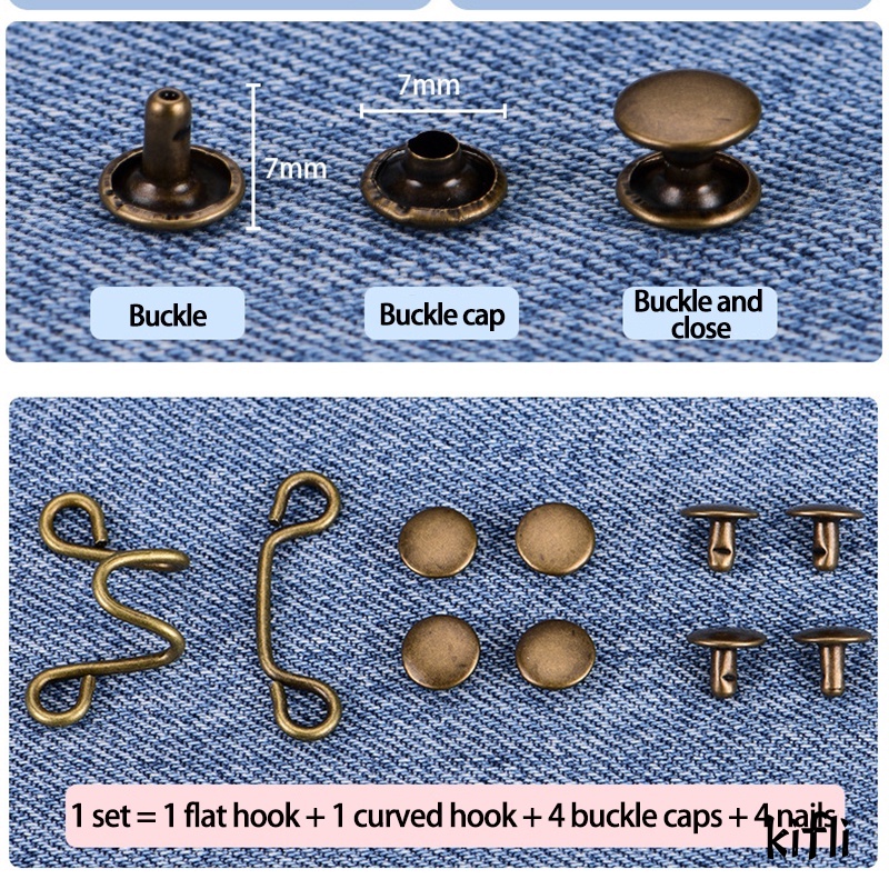 Korea Celana,Kancing Jeans Yang,Dapat Ditarik Aksesoris Pakaian Kancing Pinggang