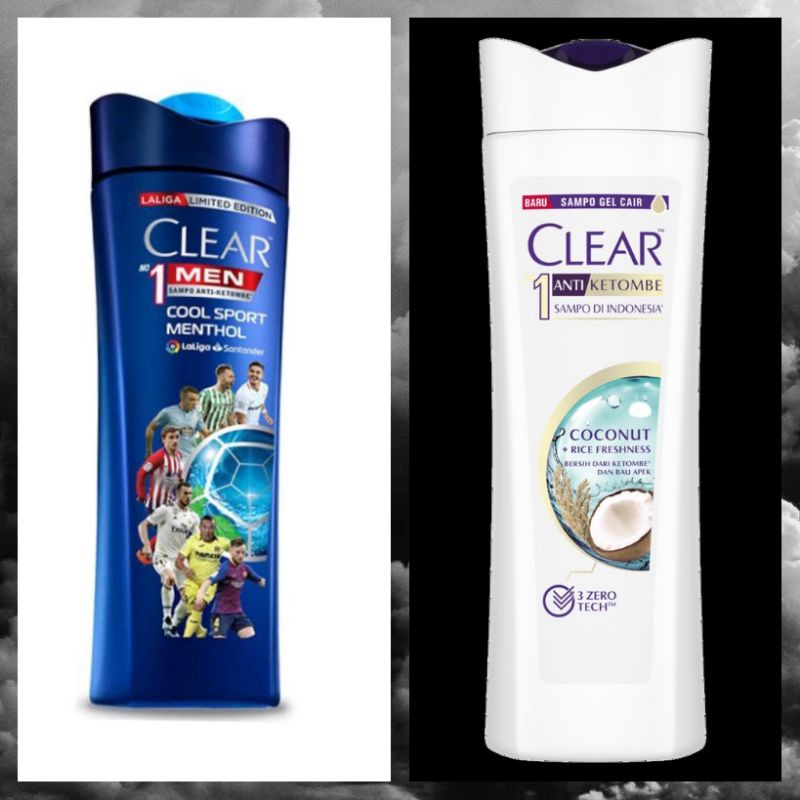 CLEAR MEN SHAMPOO COOL SPORT MENTOL 320ml / Clear Coconut and Rice 300ml