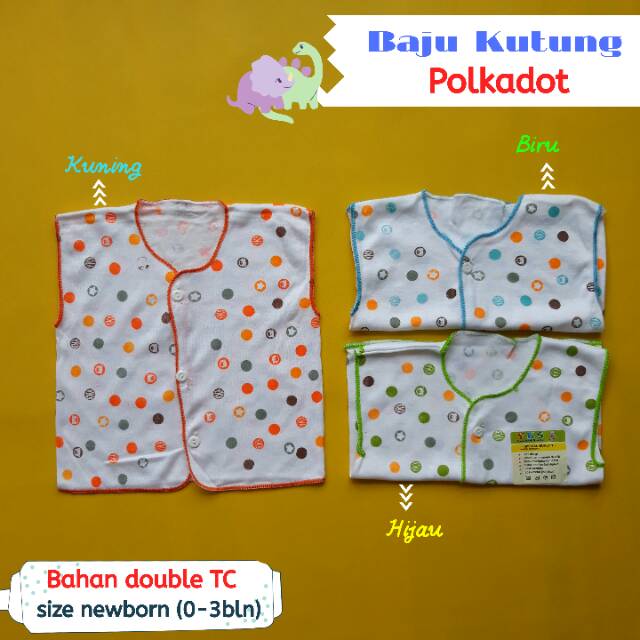 3 pcs Baju bayi pendek panjang kutung polkadot