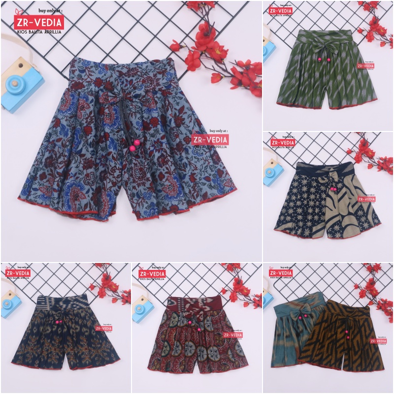 (BATIK) Rok Celana Motif uk 1-10 Tahun / Bawahan Anak Perempuan Murah Model Rok Celana Adem Harian