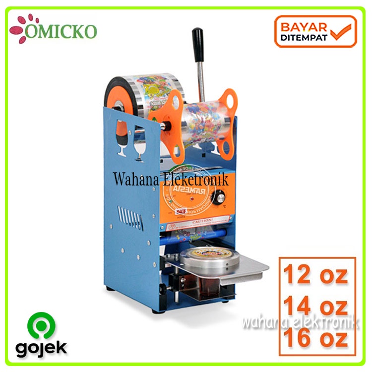 Omicko Sealing Machine Cup Sealer Press Plastik Mesin Press Gelas Plastik FREE LID PLASTIK