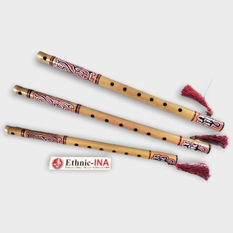 Sulim / Suling / Seruling Batak Toba dengan Lukis Ornamen Gorga