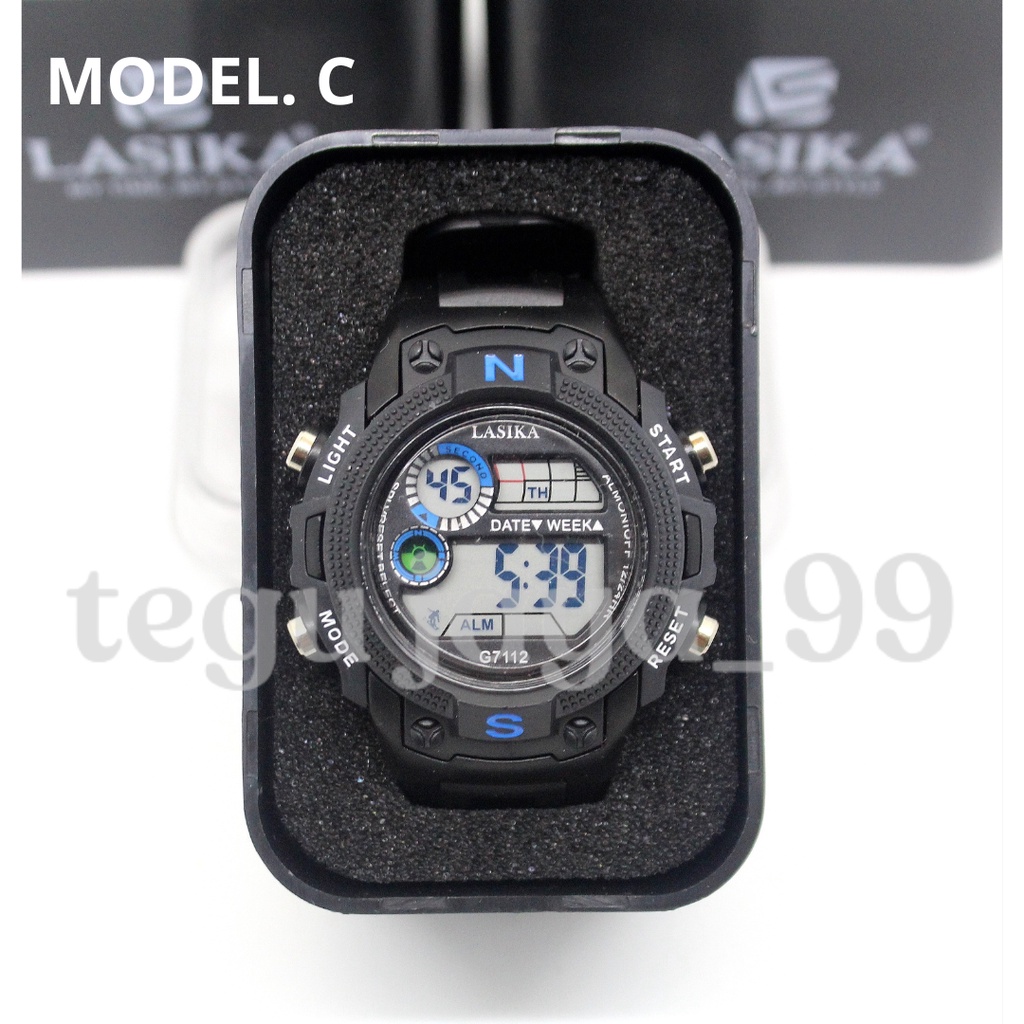 Lasika Original Jam Tangan Anak Laki-Laki Remaja Digital Anti Air Rubber Strap Terbaru GL1138