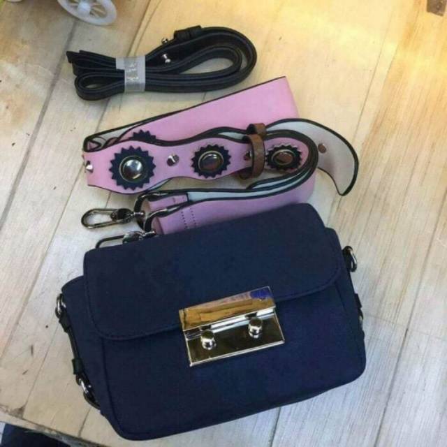 Tas wanita supplier grosir tas wanita branded ZARA double lock suede