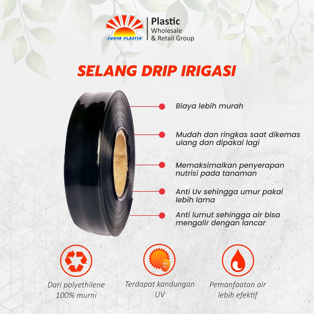 Selang Drip 5 micron 4 cm 300 meter - Pipa 3/4 inch