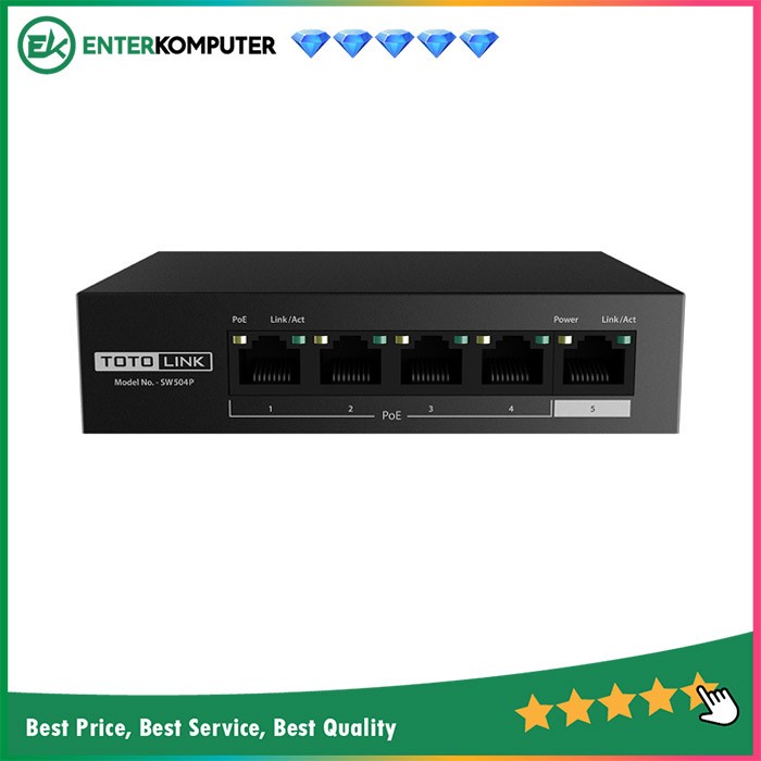 TotoLink 5-Port 10/100M PoE Switch - SW504P