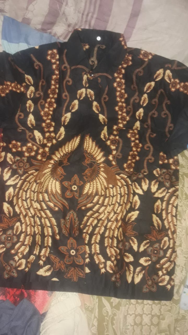 Batik Couple Keluarga Sania Ruffle Ori Ndoro Jowi Dnt Motif Burung Rantai Kuning