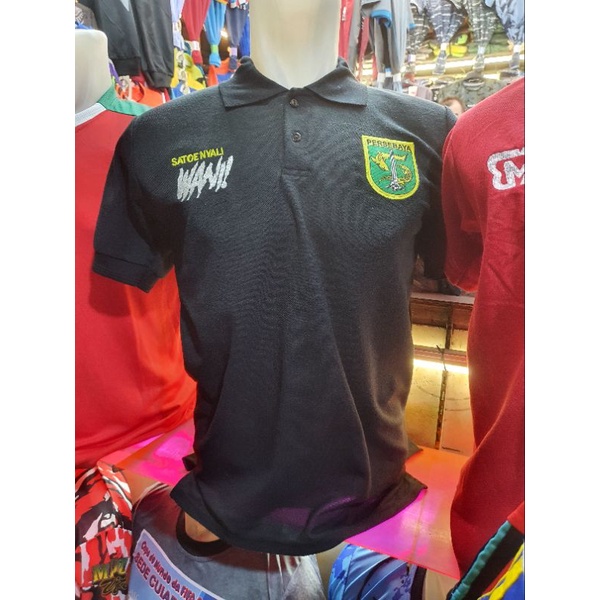 kaos kerah persebaya hitam premium