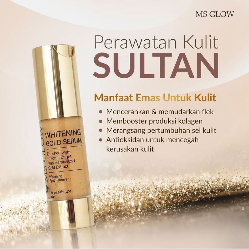 MS Glow Whitening Gold Serum GIRLSNEED77 Essence Mencerahkan dan Membuat Wajah Glowing dan Halus