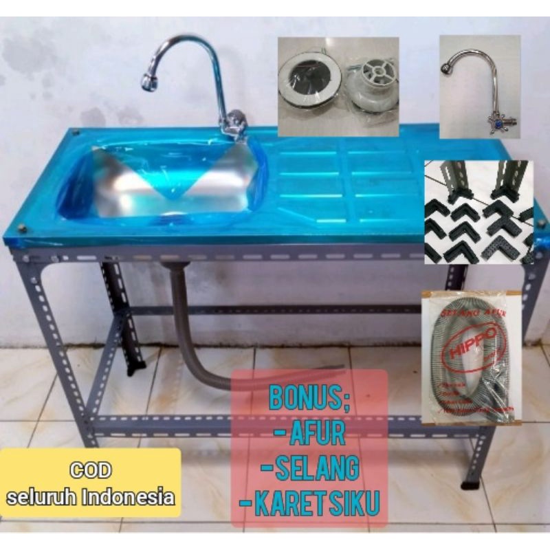 NEW rak cuci piring wastafel siku lubang bisa bongkar pasang